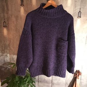 BOGO 1990’s Hand Knitted Purple Sweater M